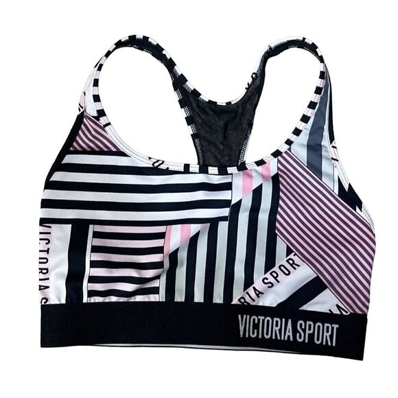 Victoria's Secret Other - Victoria's Secret Victoria Sport Racerback Sport Bra Black Pink Size S Small